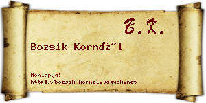 Bozsik Kornél névjegykártya