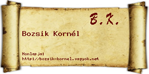 Bozsik Kornél névjegykártya