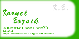 kornel bozsik business card